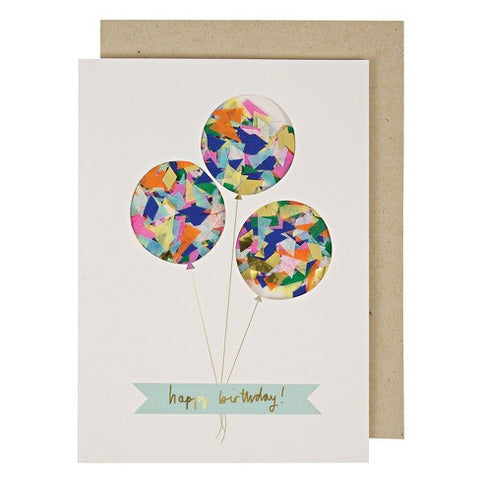 Meri Meri Balloons Confetti Shaker Happy Birthday Card, Meri Meri, Balloons Confetti Shaker Happy Birthday Card, Birthday Card, cf-type-greeting-&-note-cards, cf-vendor-meri-meri, Greeting Ca
