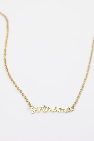Le La Lo Ladies Script Necklace - Girl Mama, LE LA LO, cf-type-necklaces, cf-vendor-le-la-lo, Girl Mama, Girl Mama Necklace, Jewelry, LE LA LO, LE LA LO Bracelet, Mama, Mommy & Me Jewelry, Mo