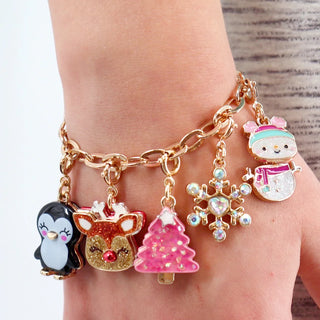 Charm It! Gold Pink Christmas Tree Charm, Charm It!, All Things Holiday, cf-type-charms-&-pendants, cf-vendor-charm-it, Charm Bracelet, Charm It Charms, Charm It!, Charms, Christmas, Christma