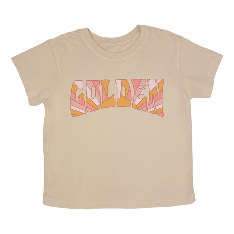 Tiny Whales Golden Girls Sand S/S Boxy Tee, Tiny Whales, Boxy Tee, cf-size-8y, cf-type-shirt, cf-vendor-tiny-whales, Golden, Made in the USA, Tiny Whales, Tiny Whales Boxy S/S Tee, Tiny Whale