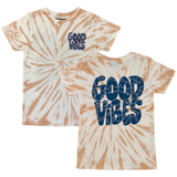 Tiny Whales Good Vibes Rust Tie Dye S/S Tee, Tiny Whales, Boys Clothing, cf-size-10y, cf-type-shirt, cf-vendor-tiny-whales, CM22, Good Vibes Rust Tie Dye Tee, Made in the USA, Tiny Whales, Ti