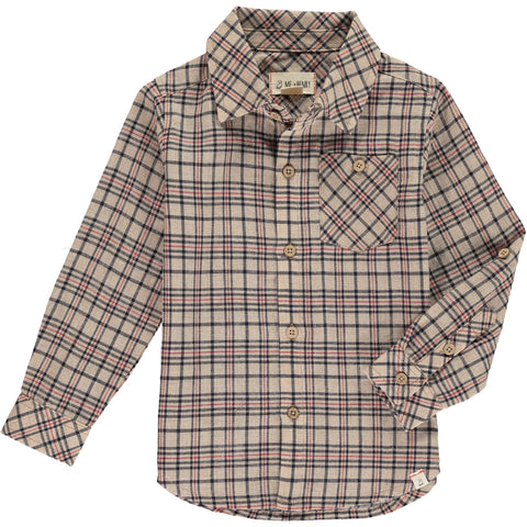 Me & Henry Beige Woven Plaid Shirt, Me & Henry, Button Down Shirt, Cyber Monday, Els PW 8258, End of Year, End of Year Sale, JAN23, Me & Henry, Me & Henry Beige Woven Plaid, Me & Henry Beige 