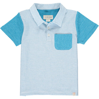 Me & Henry Blue & White Micro Stripe Halyard Polo Shirt, Me & Henry, JAN23, Me & Henry, Me & Henry Blue & White Micro Stripe Halyard Polo Shirt, Me & Henry Halyard Polo Shirt, Me & Henry Polo