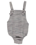 Me & Henry Grey Woven Knotted Bubble, Me & Henry, Boy Bubble Romper, Boys Clothing, Bubble Romper, Infant Boy Clothing, JAN23, Me & Henry, Me & Henry Grey Woven Bubble, Me and Henry, Me and H