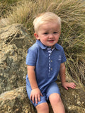 Me & Henry Blue Pique Polo Romper, Me & Henry, Boys Clothing, Cyber Monday, Els PW 5060, Els PW 8258, End of Year, End of Year Sale, Infant Boy Clothing, JAN23, Me & Henry, Me & Henry Polo Ro