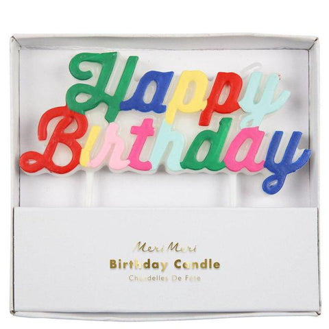 Meri Meri Multicolor Happy Birthday Candle, Meri Meri, 1st Birthday, 2nd Birthday, 3rd Birthday, 4th Birthday, 5th Birthday, Birthday, Birthday Candle, cf-type-birthday-candles, cf-vendor-mer