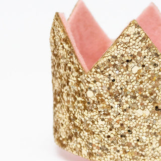 Meri Meri Mini Gold Glitter Crown Hair Clip, Meri Meri, Birthday Crown, Birthday Crown Clip, Birthday Hair Clip, cf-type-hair-claws-&-clips, cf-vendor-meri-meri, Crown Hair Clip, Happy Birthd