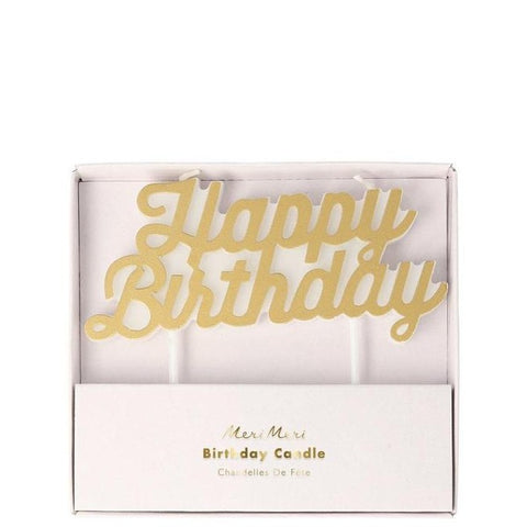 Meri Meri Gold Happy Birthday Candle, Meri Meri, 1st Birthday, 2nd Birthday, 3rd Birthday, 4th Birthday, 5th Birthday, Birthday, Birthday Candle, cf-type-birthday-candles, cf-vendor-meri-meri