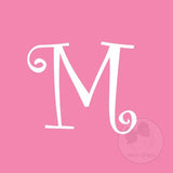 Medium Hot Pink w/White Initial Hair Bow on Clippie, Wee Ones, Alligator Clip, Alligator Clip Hair Bow, cf-type-hair-bow, cf-vendor-wee-ones, Clippie, CM22, Grosgrain, Hair Bow, Hot Pink, Ini