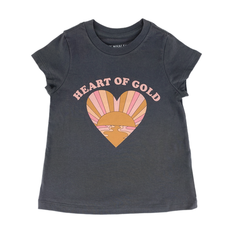 Tiny Whales Heart of Gold Faded Black Crew S/S Tee, Tiny Whales, cf-size-4t, cf-type-shirt, cf-vendor-tiny-whales, CM22, Heart of Gold, Made in the USA, Tiny Whales, Tiny Whales Clothing, Tin