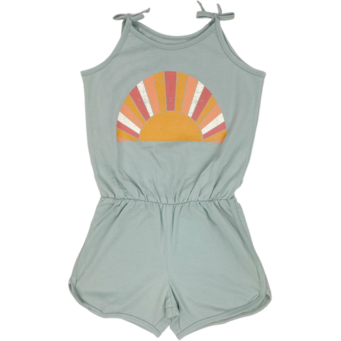 Tiny Whales Here Comes The Sun Romper, Tiny Whales, cf-size-8y, cf-type-romper, cf-vendor-tiny-whales, Here Comes The Sun, Made in the USA, Romper, Tiny Whales, Tiny Whales Romper, tiny whale