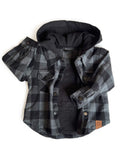 Little Bipsy Hooded Flannel - Pewter, Little Bipsy Collection, CM22, Flannel, Hooded Flannel, JAN23, Little Bipsy, Little Bipsy Collection, Little Bipsy Fall, Little Bipsy Fall 2022, Little B