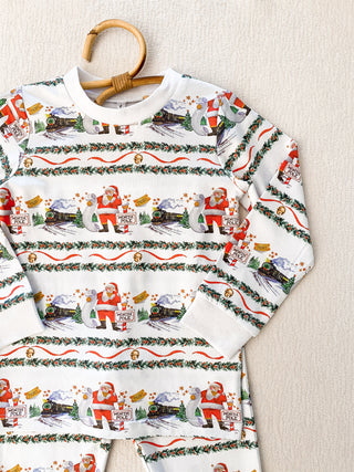 Velvet Fawn Ticket, Please! 2pc Pajama Set, Velvet Fawn, All Things Holiday, Christmas, Christmas Pajama, Christmas Pajamas, CM22, Holiday Pajama, Holiday Pajamas, Jolly Holiday Sale, Santa, 