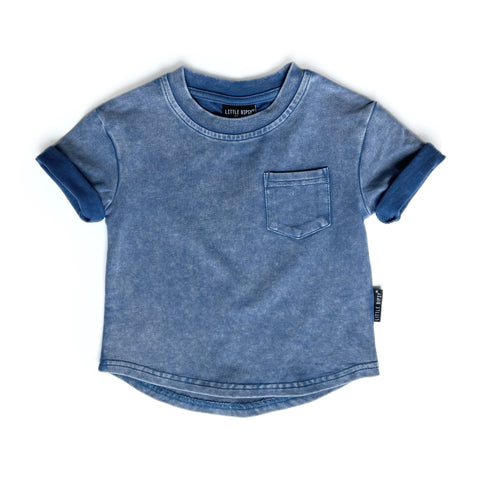 Little Bipsy Acid Wash Tee - Navy, Little Bipsy Collection, Acid Wash Tee, cf-size-0-3-months, cf-type-tee, cf-vendor-little-bipsy-collection, LBSS23, Little Bipsy, Little Bipsy Acid Wash Tee