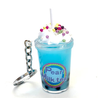 bcmini Pearl Milk Tea Sprinkle Charm Keyring, BCMINI, bcmini, Boba Tea, Keychain, Pearl Milk Tea Sprinkle, Stocking Stuffer, Stocking Stuffers, Keychain - Basically Bows & Bowties