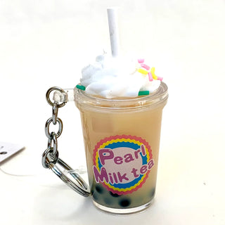 bcmini Pearl Milk Tea Sprinkle Charm Keyring, BCMINI, bcmini, Boba Tea, Keychain, Pearl Milk Tea Sprinkle, Stocking Stuffer, Stocking Stuffers, Keychain - Basically Bows & Bowties