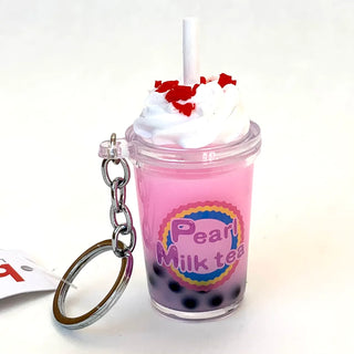 bcmini Pearl Milk Tea Sprinkle Charm Keyring, BCMINI, bcmini, Boba Tea, Keychain, Pearl Milk Tea Sprinkle, Stocking Stuffer, Stocking Stuffers, Keychain - Basically Bows & Bowties