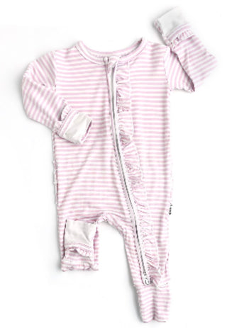 Gigi and Max Izzy Stripe Ruffle Zip One Piece, Gigi and Max, Bamboo Pajama, cf-size-12m-9-12-months, cf-size-18m-12-18-months, cf-size-24m-18-24-months, cf-size-9m-6-9-months, cf-type-one-pie