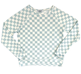 Brokedown Clothing Women's Blue Check Sweatshirt, Brokedown Clothing, Blue Check, Brokedown Clothing, Brokedown Clothing Back To School, Brokedown Clothing Blue Check, Brokedown Clothing Momm