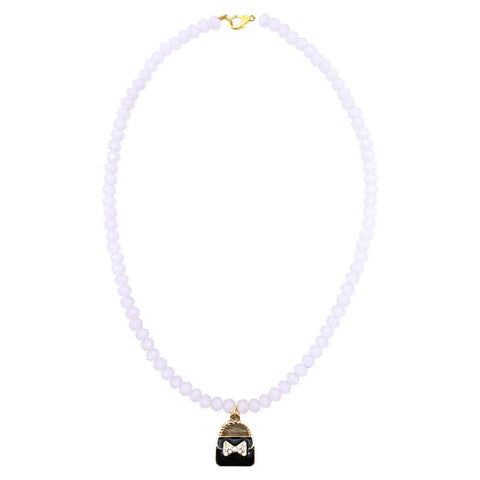 Pink Beaded Handbag Necklace, S & G Custom Creations, cf-type-necklace, cf-vendor-s-&-g-custom-creations, Jewelry, Necklace, Pink Beaded Handbag Necklace, S & G Custom Creations, Necklace - B