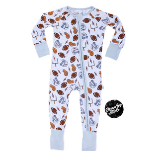 Dream Big Little Co Electric Touchdownz Dream Romper, Dream Big Little Co, DBLC, Dream Big Little Co, Dream Big Little Co Romper, Electric Touchdownz, Football, JAN23, Pajamas - Basically Bow