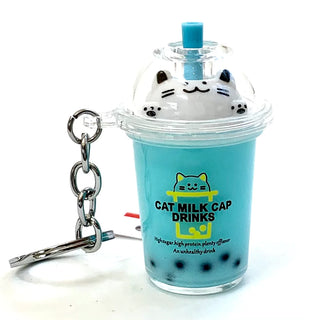 bcmini Cat Boba Tea Charm Keyring, BCMINI, bcmini, Boba Tea, Cat, Keychain, Stocking Stuffer, Stocking Stuffers, Keychain - Basically Bows & Bowties