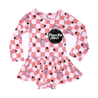 Dream Big Little Co Harvest Kisses Checks Dream Onesie Dress, Dream Big Little Co, cf-size-12-18-months, cf-size-18-24-months, cf-type-dresses, cf-vendor-dream-big-little-co, CM22, DBLC, Drea