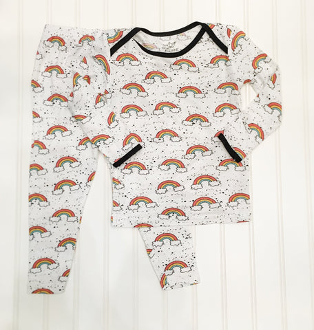 Peregrine Kidswear 80s Pink Rainbow Toddler 2pc Pajama Set, Peregrine Kidswear, Bamboo Pajamas, cf-size-6y, cf-type-pajama-set, cf-vendor-peregrine-kidswear, CM22, Els PW 5060, Pajamas, Pereg