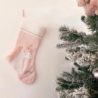 Mon Ami Pink Linen Unicorn Stocking, Mon Ami, All Things Holiday, Christmas, Christmas Stocking, Mon Ami, Mon Ami Christmas, Mon Ami Designs, Mon Ami Stocking, Mon Ami Unicorn, Stocking, Unic