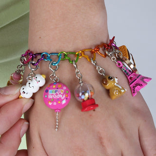 Charm It! Rainbow Heart Chain Link Bracelet, Charm It!, Bracelet, cf-type-necklaces, cf-vendor-charm-it, Charm Bracelet, Charm It!, Charm It! Bracelet, Charm It! Rainbow Heart Chain Link Brac