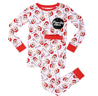Dream Big Little Co Smiley Christmas L/S Dream Set, Dream Big Little Co, All Things Holiday, Christmas, Christmas Pajamas, DBLC, Dream Big Little Co, Dream Big Little Co L/S Pajama Set, JAN23