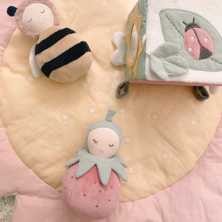 Mon Ami Pink Berry Chime Activity Toy, Mon Ami, cf-type-toys, cf-vendor-mon-ami, Fruit, Mon Ami, Mon Ami Designs, Mon Ami Pink Berry Chime Activity Toy, Plush, Plush Berry, Strawberry, Stuffe