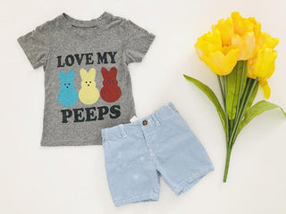 Brokedown Clothing Kid's Love My Peeps Heather Grey Tee, Brokedown Clothing, Brokedown Clothing, Brokedown Clothing Easter, Brokedown Clothing Easter Tee, Brokedown Clothing Kid's, Brokedown 