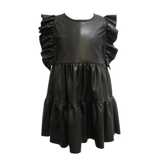 Little Mass Rockin Black Pleather Dress, Little Mass, cf-size-6, cf-size-6x, cf-type-dresses, cf-vendor-little-mass, Dress, JAN23, Little Mass, Little Mass Dress, Little Mass Rockin Black Ple