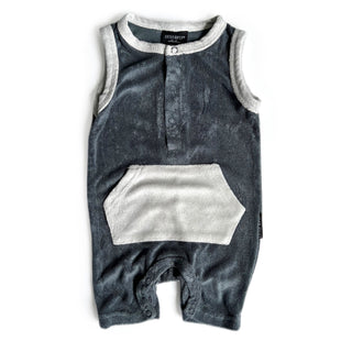 Little Bipsy Terry Cloth Shorty Romper - Slate Blue, Little Bipsy Collection, JAN23, LBSS22, Little Bipsy, Little Bipsy Romper, Little Bipsy Slate Blue, Little Bipsy Tank Romper, Little Bipsy
