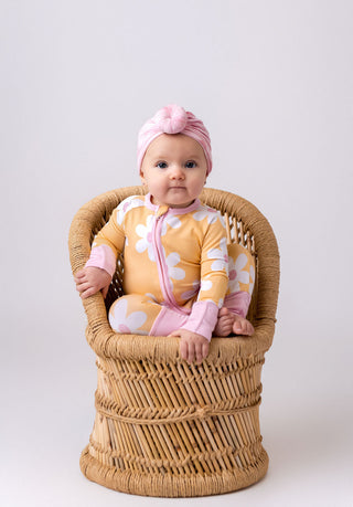 In My Jammers Retro Daisy Zipper Romper, In My Jammers, Bamboo, Bamboo Pajamas, Convertible, Convertible Romper, In My Jammers, In My Jammers Blush Checkerboard, In My Jammers Retro Daisy, In