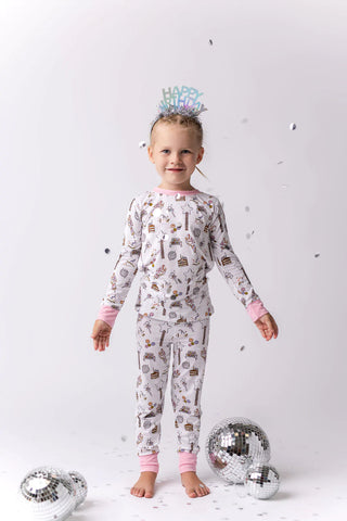 In My Jammers Pink It's Your Birthday L/S 2pc PJ Set, In My Jammers, Bamboo, Bamboo Pajamas, Birthday, Birthday Girl, In My Jammers, In My Jammers It's Your Birthday, In My Jammers L/S 2pc PJ
