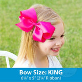 King Moonstitch Embroidered Love Hair Bow on Clippie, Wee Ones, Alligator Clip, Alligator Clip Hair Bow, cf-type-hair-bow, cf-vendor-wee-ones, Clippie, Clippie Hair Bow, CM22, Hair Bow, Hair 