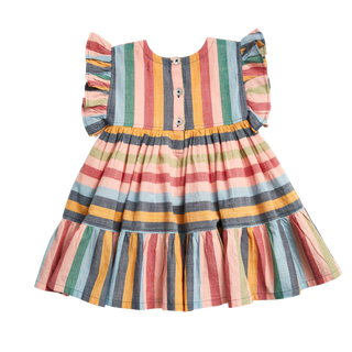 Pink Chicken Multi Stripe Kit Dress, Pink Chicken, Big Girls Clothing, Dress, Dress for Girls, Dresses for Girls, Little Girls Clothing, Little Girls Dress, Little Girls Dresses, Party Dress,