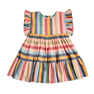 Pink Chicken Multi Stripe Kit Dress, Pink Chicken, Big Girls Clothing, Dress, Dress for Girls, Dresses for Girls, Little Girls Clothing, Little Girls Dress, Little Girls Dresses, Party Dress,