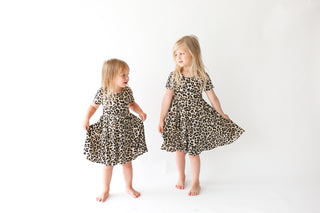 Posh Peanut Lana Leopard Tan S/S Twirl Dress, Posh Peanut, Cyber Monday, Dress, Leopard Dress, Leopard Twilr Dress, Leopard Twirl Dress, Posh Custom Sale, Posh PEanut, Posh Peanut  Lana Leopa