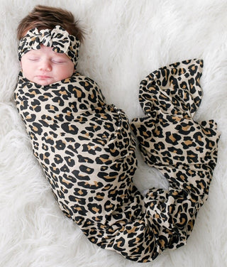 Posh Peanut Lana Leopard Tan Swaddle & Headband Set, Posh Peanut, Cyber Monday, Leopard Swaddle, Leopard Swaddle and Headband Set, Posh Custom Sale, Posh Peanut, Posh PEanut LEopard, Posh Pea
