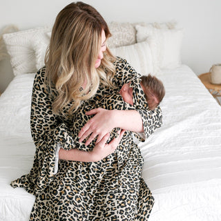 Posh Peanut Tan Lana Leopard Mommy Robe, Posh Peanut, cf-size-xlarge-10-12, cf-type-robe, cf-vendor-posh-peanut, Cyber Monday, Maternity Robe, Mommy Robe, Nursing Robe, Posh Custom Sale, Posh