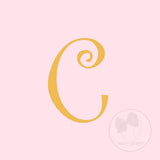 Mini Light Pink w/Metallic Gold Initial Hair Bow on Clippie, Wee Ones, Alligator Clip, Alligator Clip Hair Bow, cf-type-hair-bow, cf-vendor-wee-ones, Clippie, CM22, Grosgrain, Hair Bow, Initi