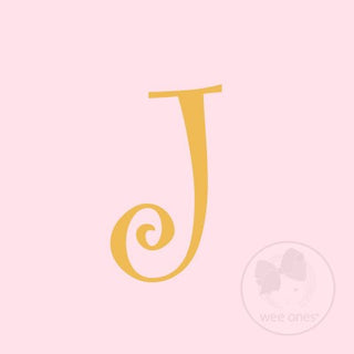 Medium Light Pink w/Metallic Gold Initial Hair Bow on Clippie, Wee Ones, Alligator Clip, Alligator Clip Hair Bow, cf-type-hair-bow, cf-vendor-wee-ones, Clippie, CM22, Grosgrain, Hair Bow, Ini