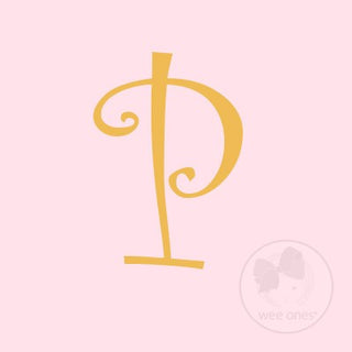 Medium Light Pink w/Metallic Gold Initial Hair Bow on Clippie, Wee Ones, Alligator Clip, Alligator Clip Hair Bow, cf-type-hair-bow, cf-vendor-wee-ones, Clippie, CM22, Grosgrain, Hair Bow, Ini