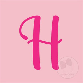 Medium Light Pink w/Hot Pink Monogram Hair Bow on Clippie, Wee Ones, Alligator Clip, Alligator Clip Hair Bow, cf-type-hair-bow, cf-vendor-wee-ones, Clippie, Grosgrain, Hair Bow, Initial, Init