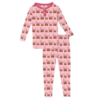KicKee Pants Lotus Gingerbread L/S Henley Pajama Set, KicKee Pants, 2pc Pajama Set, All Things Holiday, Bamboo Pajama, Bamboo Pajama Set, Bamboo Pajamas, Christmas, Christmas Pajama, Christma