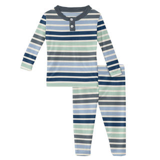 KicKee Pants Fairground Stripe Henley L/S Pajama Set, KicKee Pants, CM22, KicKee, KicKee Pants, KicKee Pants County Fair, KicKee Pants L/S Pajama Set, KicKEe Pants Pajama Set, KicKee Pants Pa