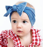 Baby Bling Stonewash Denim Patterned Knot Headband, Baby Bling, Baby Bling, Baby Bling Bows, Baby Bling Denim, Baby Bling Headband, Baby Bling Knot Headband, Baby Bling Patterned Knot Headban
